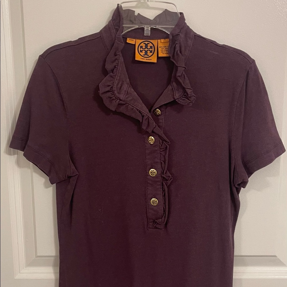 Tory Burch Lidia Short Sleeve Ruffle Polo shirt